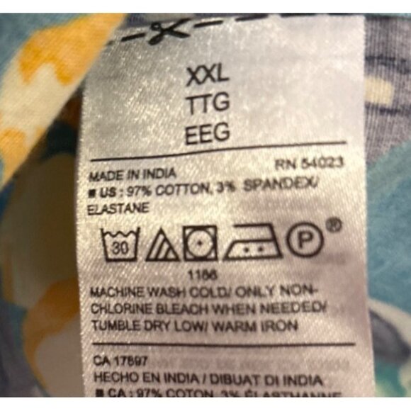 2 Old Navy Mens Slim Fit Floral Short-Sleeve Shirts XXL 100% Cotton Hawaiian - Picture 8 of 15